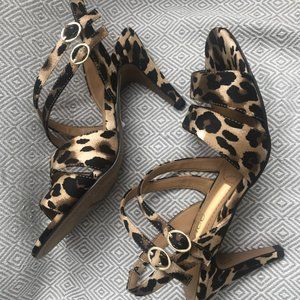 J. Renee' Animal print fabric double strap High Sandal